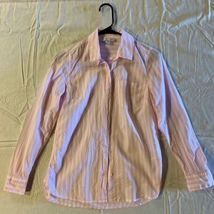 Old Navy Pink Striped Classic Shirt